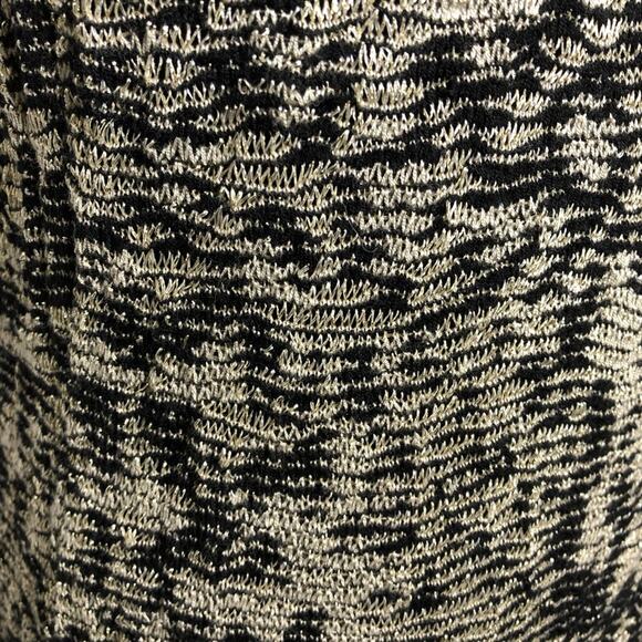 Cache black gold metallic animal print open front long cardigan size Small - Picture 12 of 13